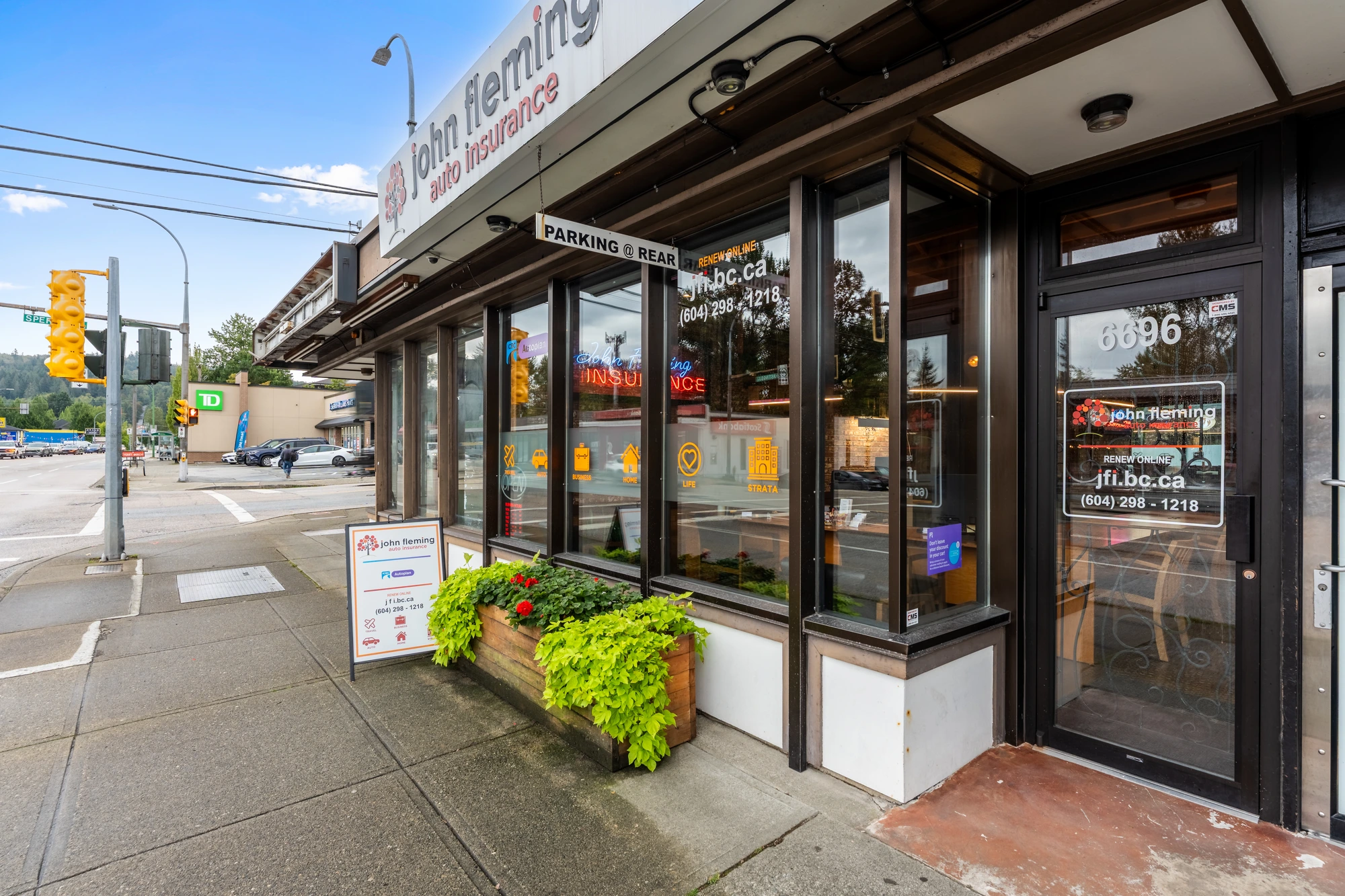 John Fleming Insurance storefront at 6696 Hastings St, Burnaby, BC